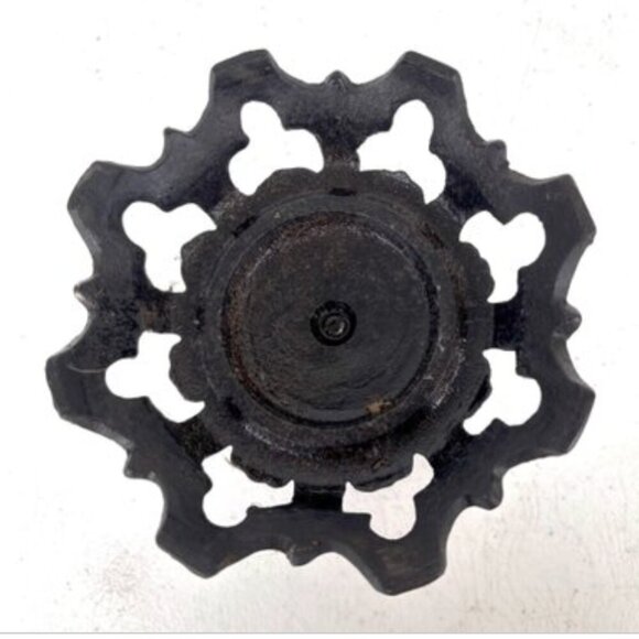 Vintage Black Cast Iron Candle Holder Pedestal Gothic Ornate Filigree Decor - Picture 5 of 15